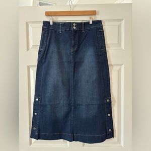 Christopher & Banks Long Denim Maxi Skirt, NWT, Size 10